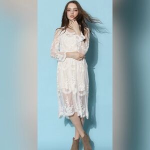 Endless Rose Boho Breeze Sheer Lace Dress – Small- BNWT-Coquette-Fairy-Cottage